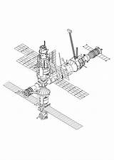 Ruimtestation Raumstation Spaziale Kleurplaat Stazione Malvorlage Zum Ausmalbild Schulbilder sketch template