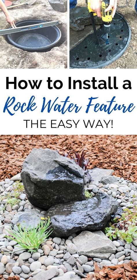 install  rock water feature   easy   pictures  instructions