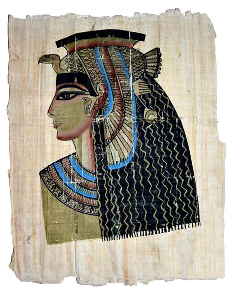 Queen Cleopatra On Egyptian Papyrus Stock Illustration