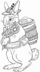 Coloring Easter Pages Bunny Jan Brett Egg Rudi Adults Colouring Adult Embroidery Kids Janbrett Spring Book Bunnies Paper Cards Printable sketch template