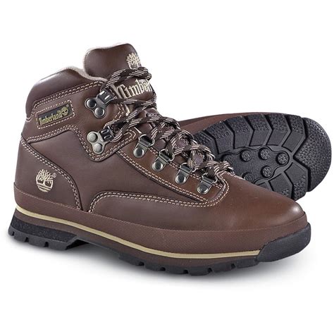 mens timberland euro hikers brown  hiking boots shoes  sportsmans guide