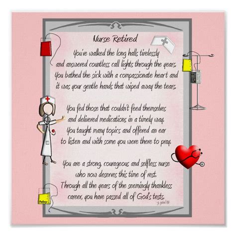 Retired Nurse Canvas Art Poem By Gail Gabel Rn Poster Nurse Poems