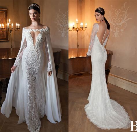 2015 berta bridal gown long sleeve mermaid lace sexy