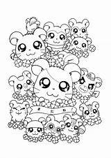 Coloring Pages Kawaii Animal Hamtaro Choose Board Cute sketch template