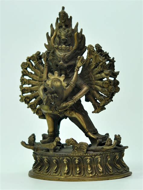 Tibet Buddhism Bronze Vajra Hayagriva Yab Yum Buddha