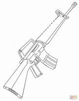 Coloring Pages Rifle Printable Drawing M16 Getdrawings Handgun sketch template
