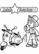 Racing Roary Car Zippee Scooter Coloring Marsha Pages Marshal Race Tocolor sketch template
