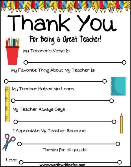 printable teacher   note perfect  teacher appreciation