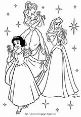 Disney Coloring Princesses Pages Princess Snow Princes Aurora Sleeping Beauty sketch template