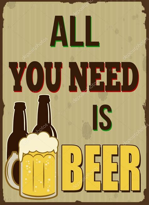 All You Need Is Beer Retro Poster — Stock Vector