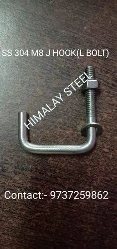 l bolt stainless steel ss304 j hook size m8 at rs 12 80 piece in