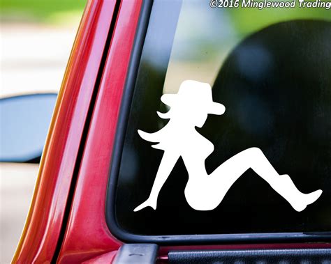 buy mudflap cowgirl vinyl sticker trucker girl lady silhouette