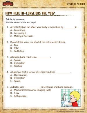 health conscious   printable sixth grade science worksheet