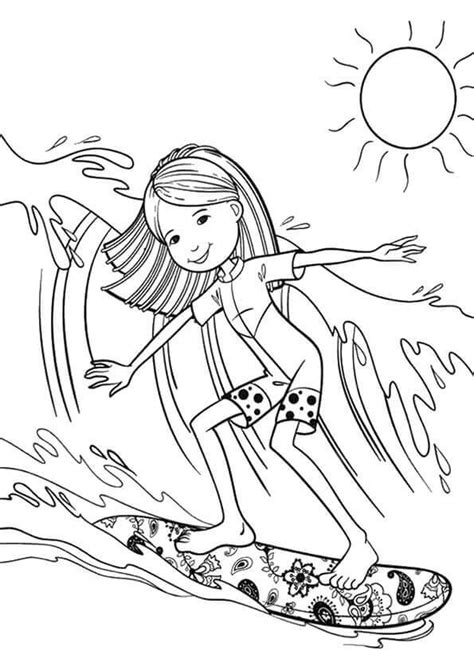 surfer girl coloring pages coloring pages