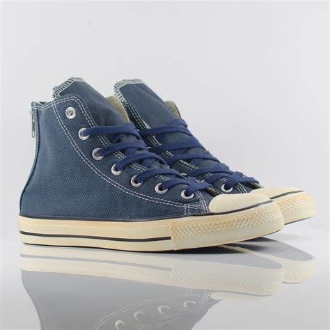 converse  star  high top chuck taylor  zip navy blue vintage