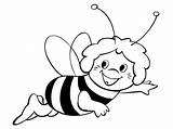 Bee Coloring Bumble Pages Clipart Biene Abeille Colorier Baby sketch template