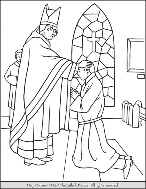 sacrament  holy orders coloring page thecatholickidcom