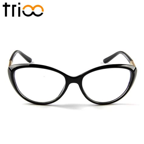 trioo fashion acetate black eyewear frames chic cat eye optical glasses