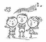 Singing Sing Chanter Des Enfant sketch template