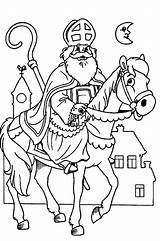 Sinterklaas Paard Kleurplaten Kleurplaat Schimmel Piet Paarden Pieten Staf St Animaatjes Nikolaus Nicolas Huizen Uitprinten Maan Dieren Ons Sankt sketch template