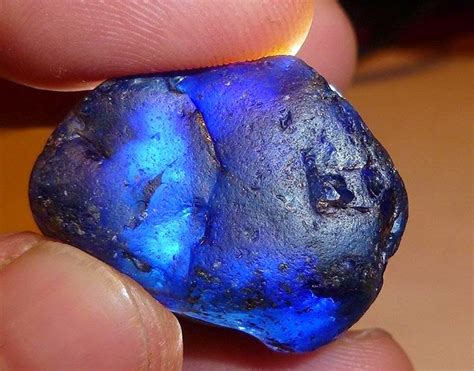 rough blue sapphire geology