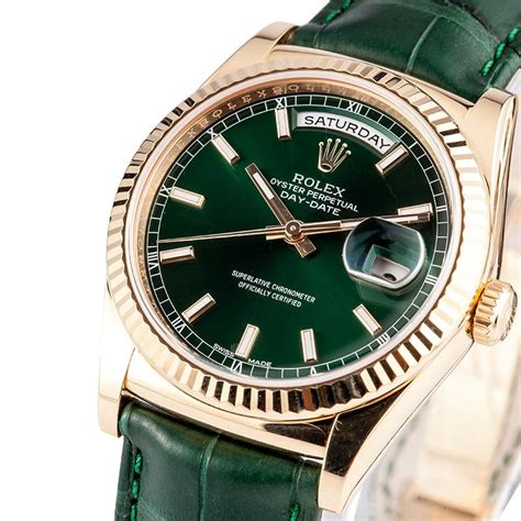 rolex president day date  green bobs watches