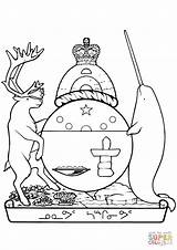 Nunavut Coloring Coat Arms Pages Printable Aboriginal sketch template