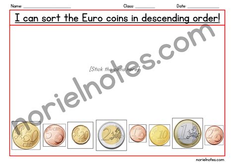 coins worksheets noriel notes
