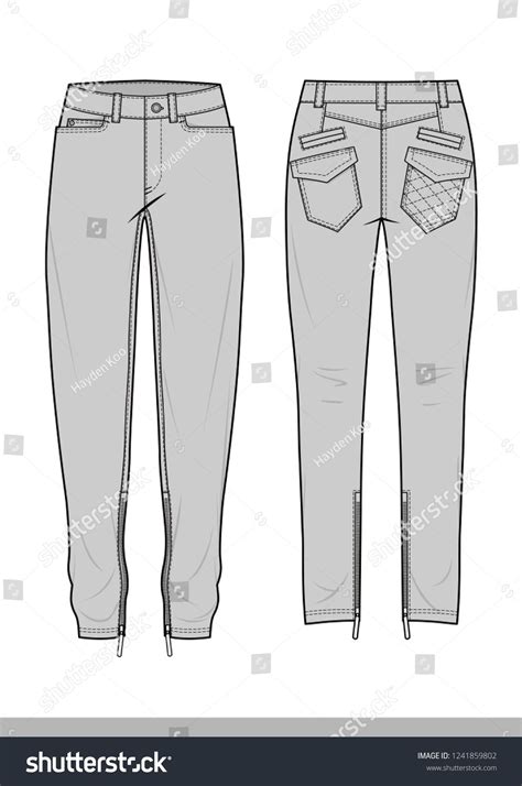 Pants Fashion Flat Technical Drawing Template Flat Drawings Technical