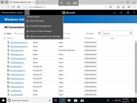 microsoft windows admin center  work  progress