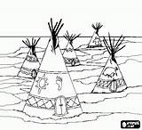 Coloring Pages Indian Colorear Para Indios Imagenes Tipi Tribu Tipis Camp Pintar American Indians Native Campamento Tribe Imprimir Una La sketch template
