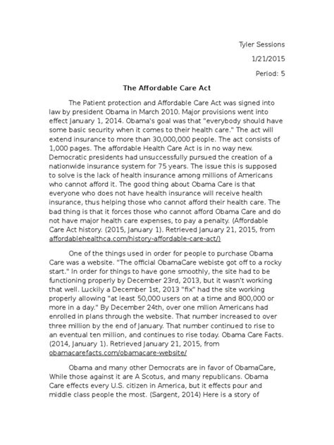 obama care research paper patient protection  affordable care act