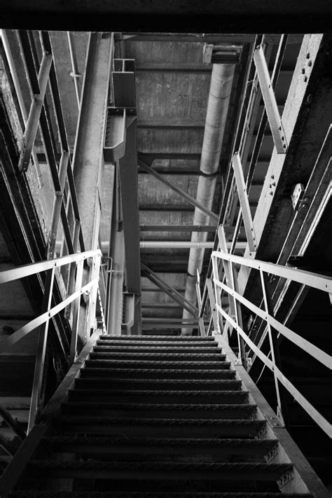 steenkolenmijn beringe coal mining industrial buildings abandoned stairs left  stairway