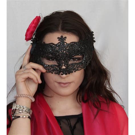 masquerade ball glitter face mask black dress up vintage lace style uni sex mask