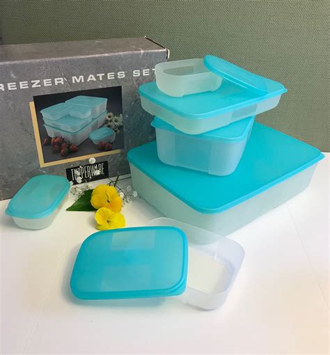 vintage tupperware turquoise containers tupperware freezer mates set