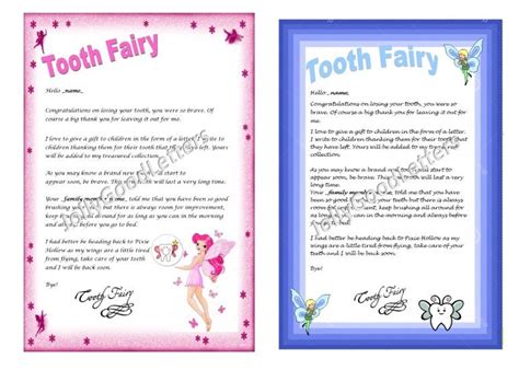 tooth fairy letter child boy girl toddler  jollygoodletters