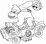 Mario Kart Coloring Kong Pages Donkey Super Printable Drawing Kids Car Draw King Ausmalen Print Country Diddy Games Color Colouring sketch template