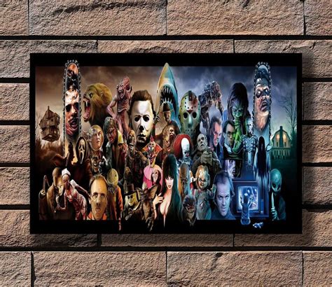 Classic Horror Movie Characters Monster Collage Print