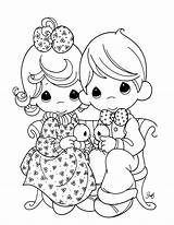 Precious Moments Coloring Pages Baby Girl Wedding Nativity Boy Adult Adults Printable Color Book Print Christmas Christian Little Family Girls sketch template