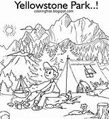 Printable Yellowstone Clipart Countryside Campsite Mammal Junction Icy Wandering Madison Weather sketch template