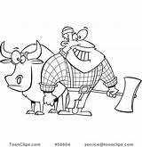 Bunyan Paul Coloring Ox Blue Babe Cartoon Outline Axe Lumberjack Holding Pages Getcolorings Ron Leishman Getdrawings Drawing sketch template