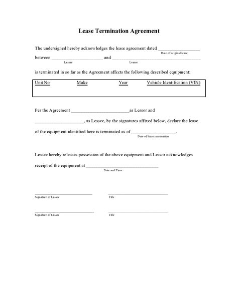 early lease termination letters agreements templatelab