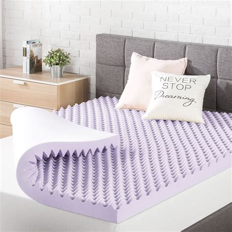 mellow memory foam mattress topper short queen egg crate  lavender
