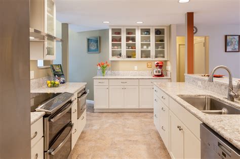 bright open galley kitchen mcadams remodeling and design