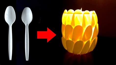 diy lamp  plastic spoon craft home decoration youtube