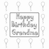Grandma Birthday Coloring Happy Pages Grandmother Granny Printable Card Cards Color Kids Choose Board Print sketch template