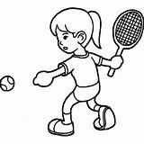 Tennis Colouring Coloring Pages Drawing Playing Court Clipart Badminton Sport スポーツ する Girl Man Sports Getdrawings Kuredu Ace Looking 塗り絵 sketch template