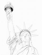 Liberty Statue Coloring Pages Drawing Kids Printable Pencil Outline Sketch Sheet Torch Color Clipart Template Cliparts Print Directed Getdrawings Bestcoloringpagesforkids sketch template