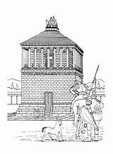 Disegno Mausoleo Halicarnassus Alicarnasso Babilonia Mausoleum sketch template