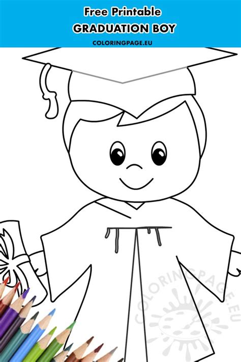 happy graduation boy printable coloring page